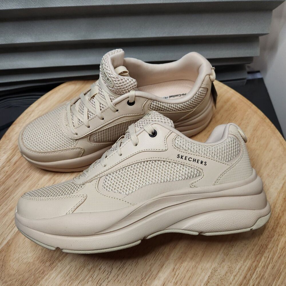 Skechers Beige Chunky Mesh Sneakers